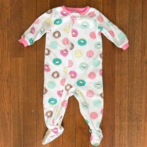 Carter's Sleep & Play Fleece Footed Onesie, 12mo, Donut-print